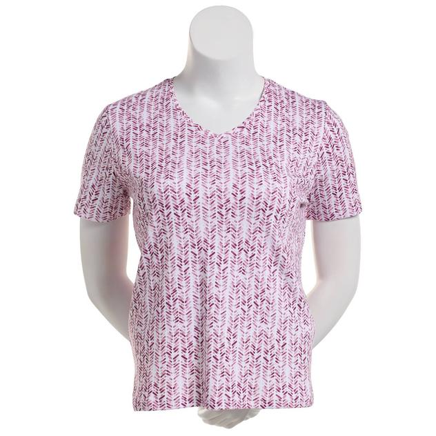 Womens Hasting & Smith Short Sleeve V-Neck Chevron Tee