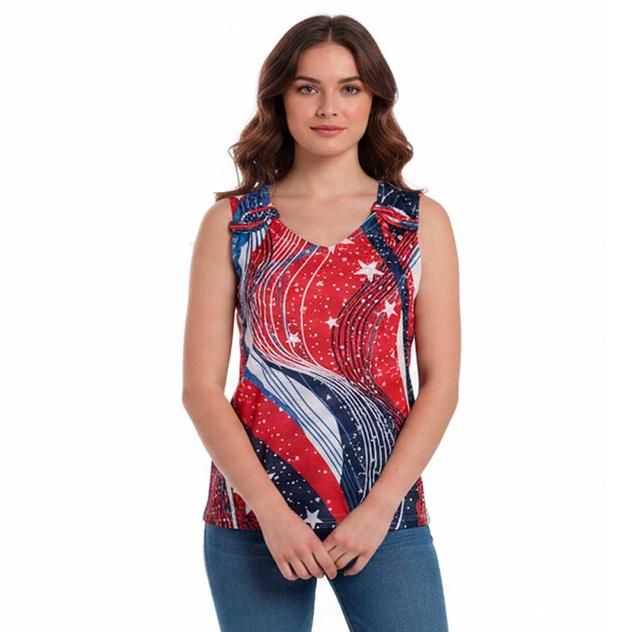 Womens Thomas & Olivia Rhinestone Star Tank Top