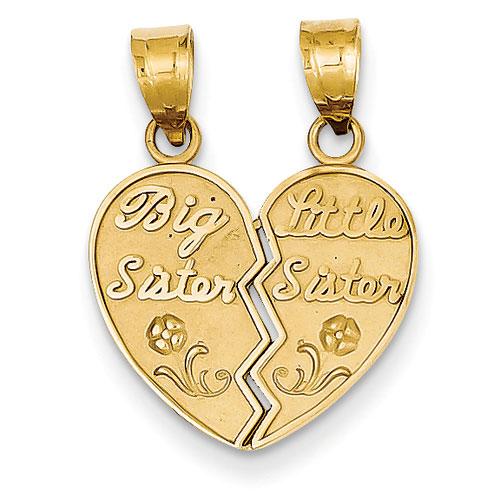 Gold Classics(tm) 14kt. Big Sister/Little Sister Pendant