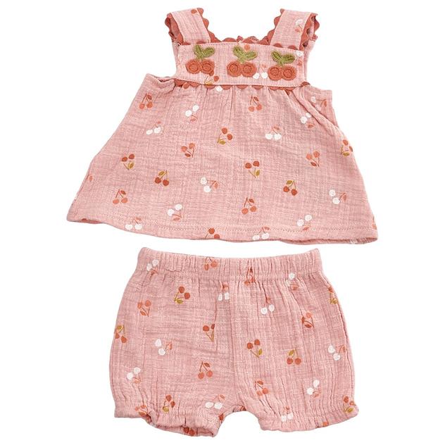 Baby Girl (NB-9M) Adley & Hudson® Cherry Top & Shorts Set