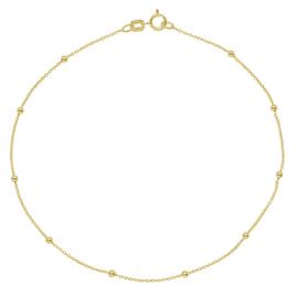 Barefootsies Textured Beaded Link Anklet Bracelet over Sterling