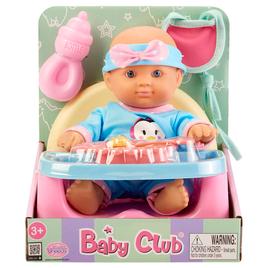 Uneeda 9- in Baby Club Doll In Feeding Chair