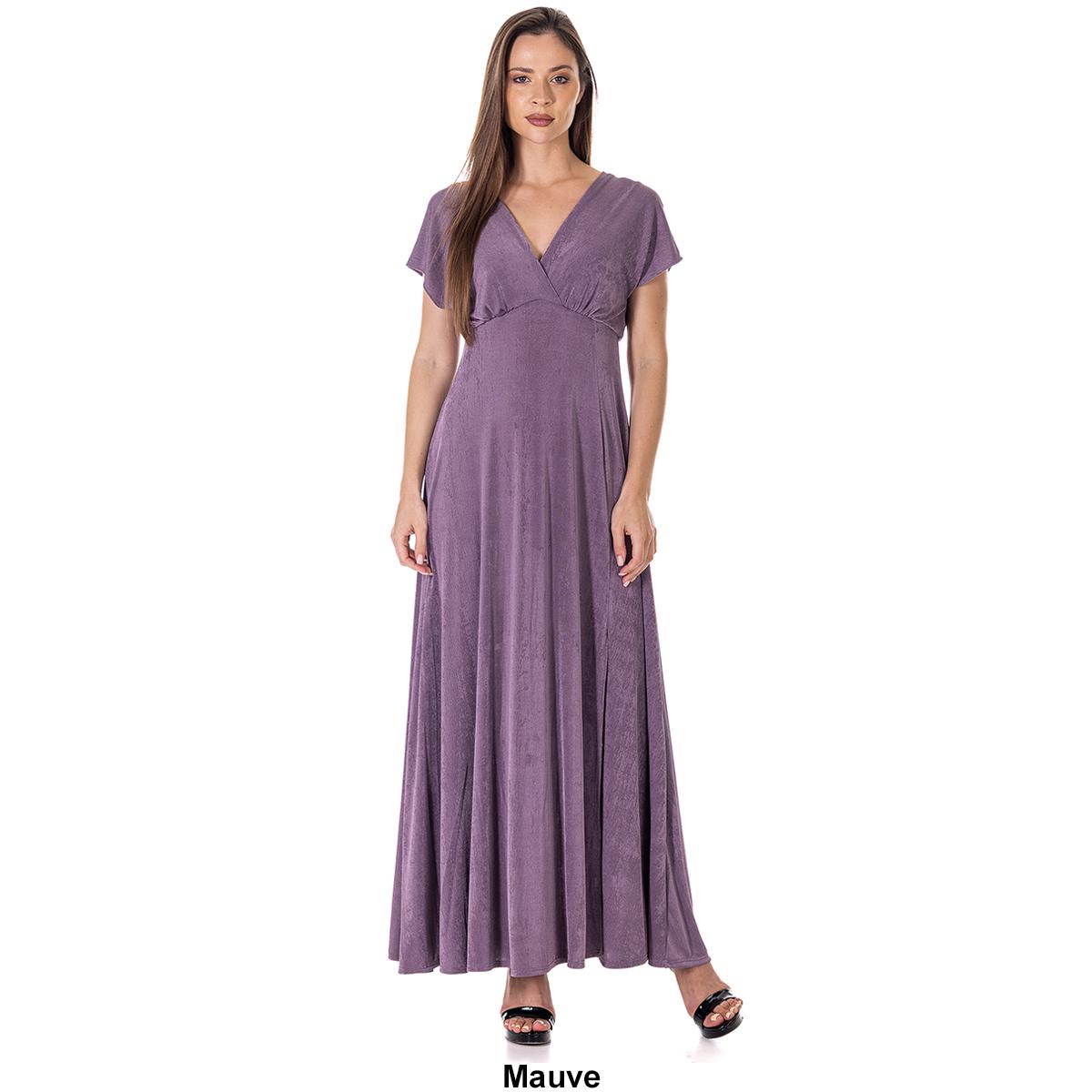 Womens 24/7 Comfort Apparel Side Slit Empire Waist Dress