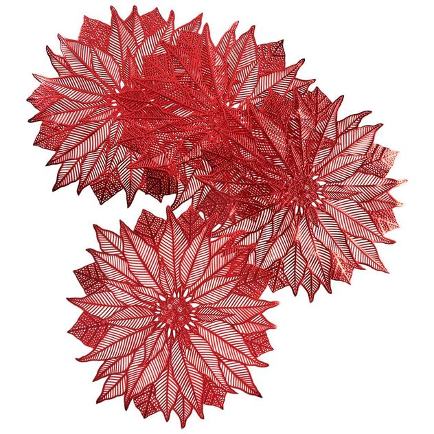 Point Press Scarlet Vinyl Placemats - Set of 4