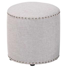 Baxton Studio Rosine Upholstered Nail Trim Ottoman