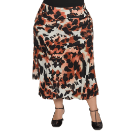 Plus Size 24/7 Comfort Apparel Animal Print Maxi Skirt