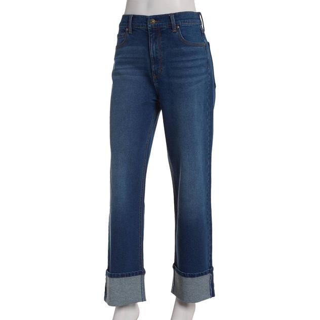 Womens Gloria Vanderbilt High Ride Straight Leg Cuff Ankle Jeans
