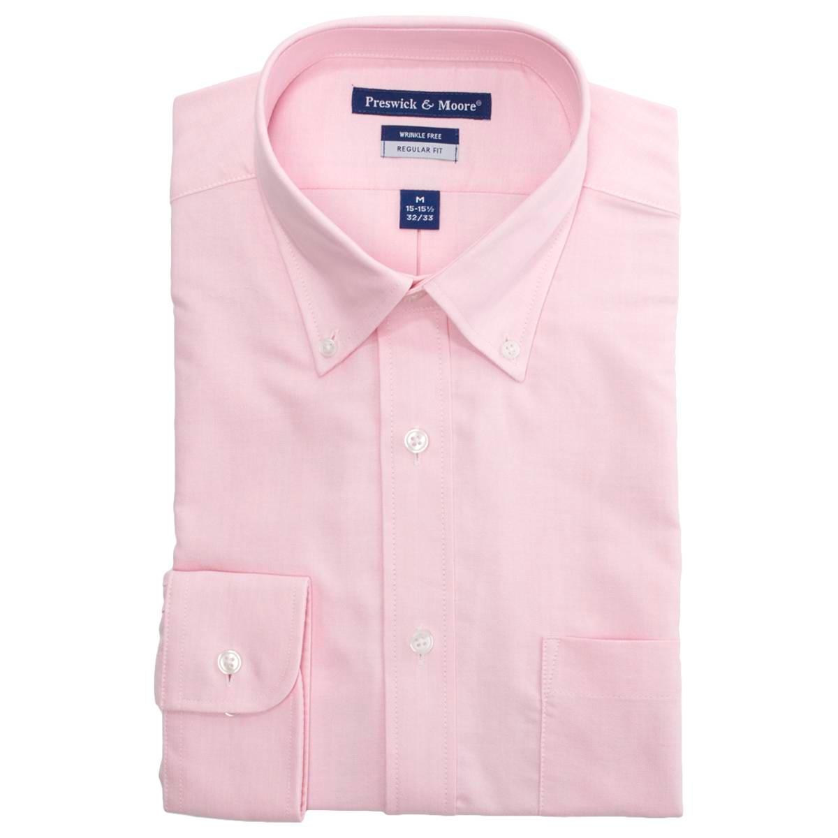 Mens Preswick & Moore(R) Regular Fit Dress Shirt - Light Pink