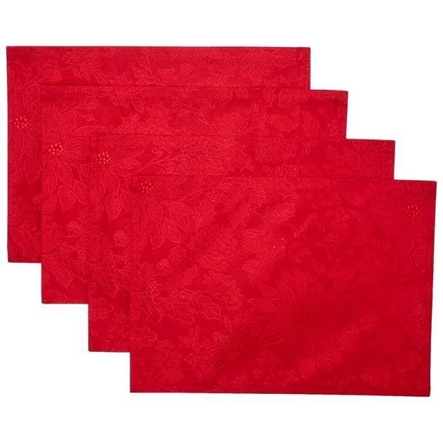 Poinsettia Foliage Placemats - Set of 4