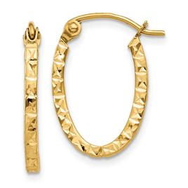 Gold Classics(tm) 14kt. Gold 2mm Oval Hoop Earrings