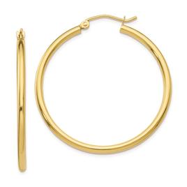Gold Classics(tm) 10kt. Polished 31mm Tube Hoop Earrings