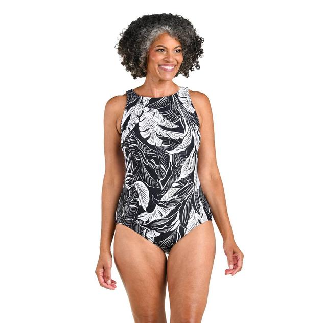 Womens Maxine Night Tropics High Neck One Piece Swimsuit