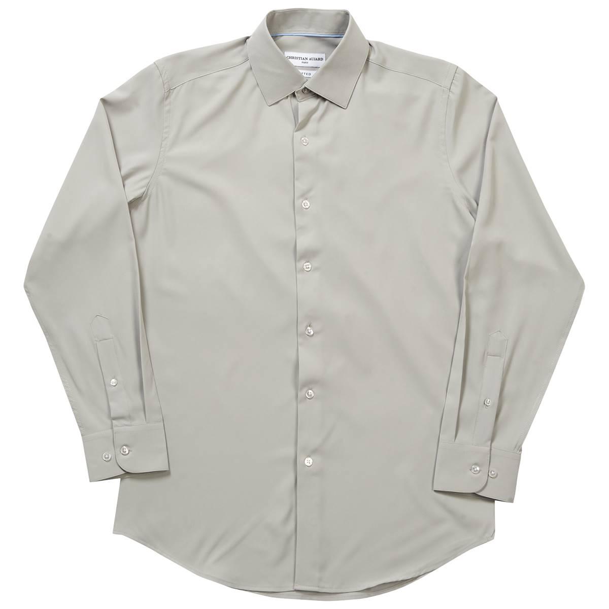 Mens Christian Aujard Fitted Dress Shirt - Grey Dawn