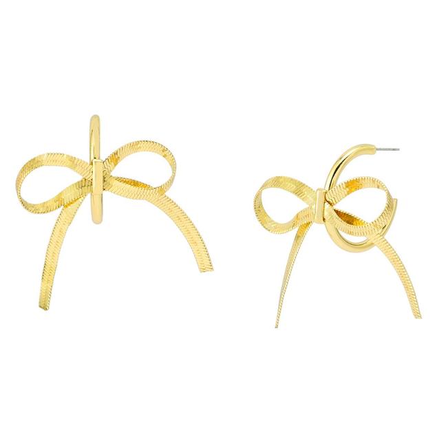 Steve Madden Bow Chain Hoop Earrings