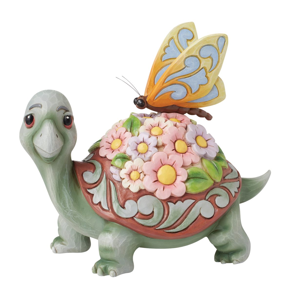 Jim Shore Heartwood Creek Turtle Flowers and Butterfly Figurine
