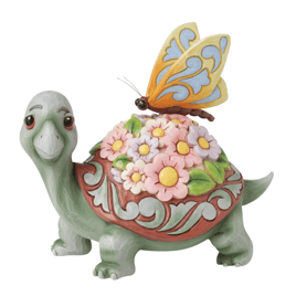 Jim Shore Heartwood Creek Turtle Flowers and Butterfly Figurine