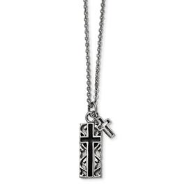 Mens Gentlemen's Classics(tm) IP-Plated Two Piece Cross Necklace