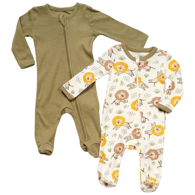 Baby Boy (NB-9M) Baby Essentials® 2pk. Lion & Plant Sleeper Set