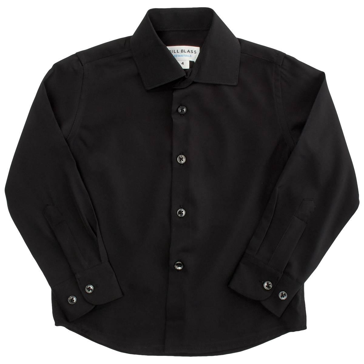 Boys (4-7) Bill Blass Long Sleeve Dress Shirt - Black