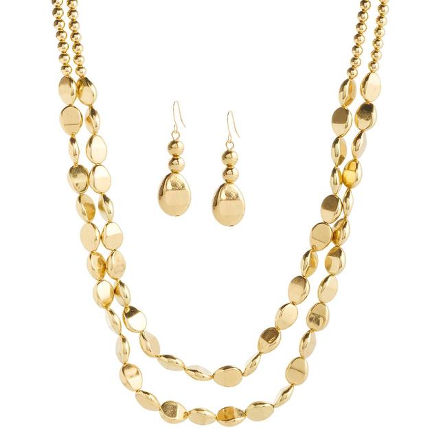 Ashley Cooper™ 2 Row Teardrop Bead Necklace & Earring Set