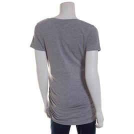 Womens Times Two Short Sleeve Side Ruched V-Neck Maternity Top