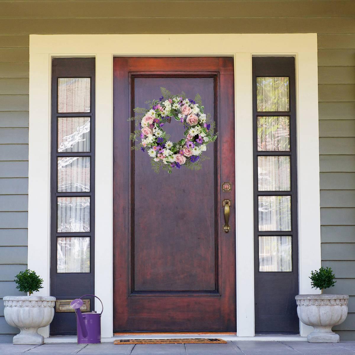 Northlight Seasonal Artificial Mixed Floral & Fern Spring Wreath