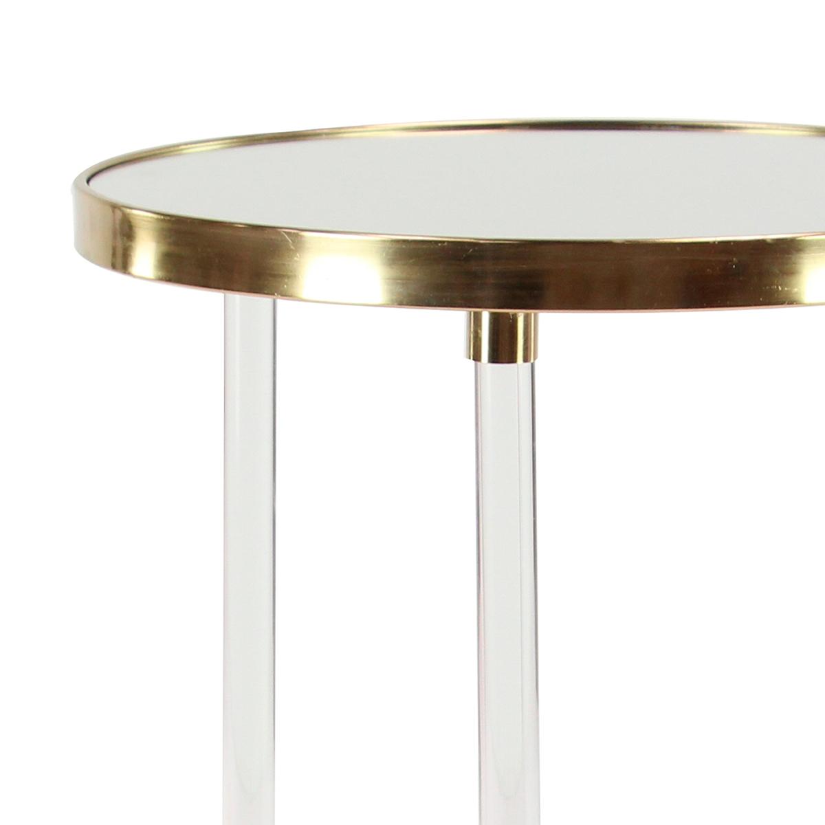 9th & Pike® Round Gold Metal And Acrylic Accent Table
