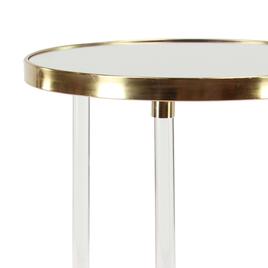9th & Pike® Round Gold Metal And Acrylic Accent Table