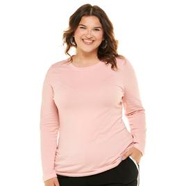 Juniors Plus Aveto Essential Long Sleeve Crew Neck Tee