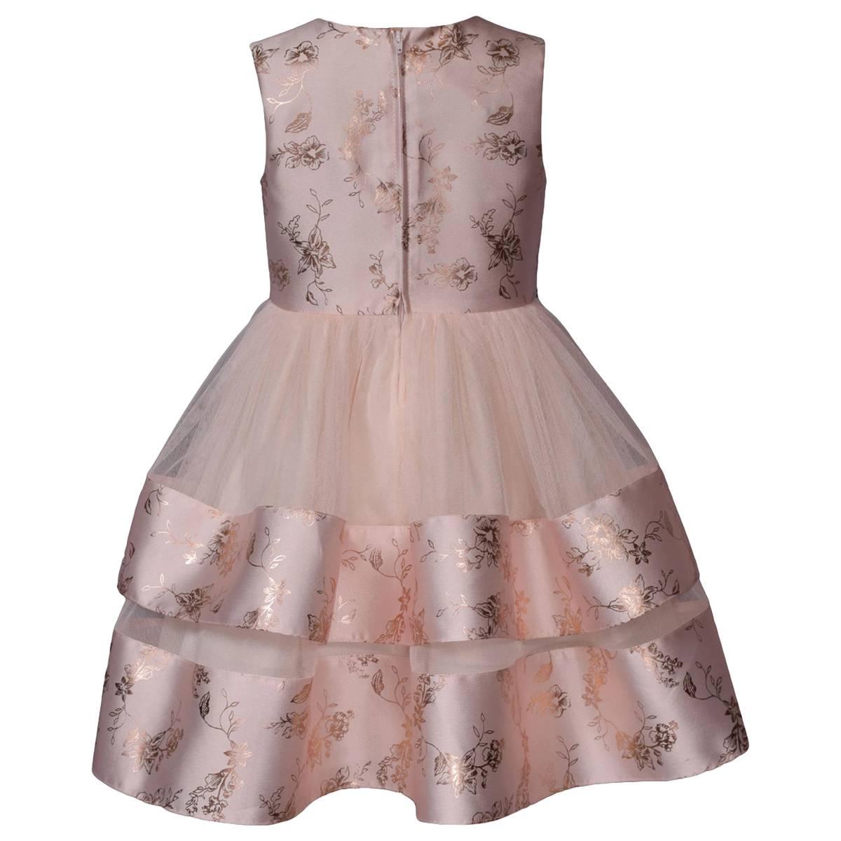 Girls (4-6x) Bonnie Jean Floral Foiled Bodice Double Skirt Dress
