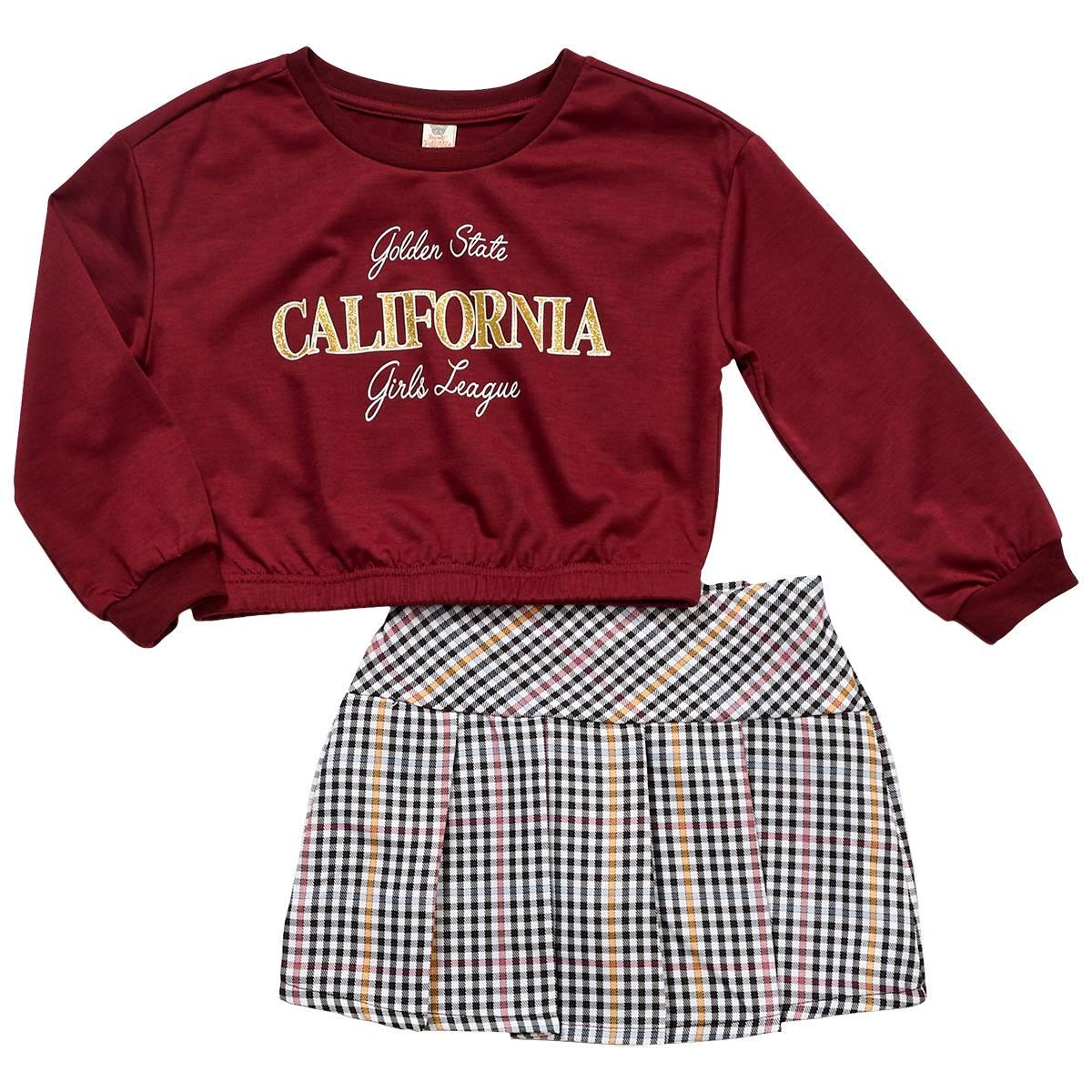 Girls (4-6x) Sweet Butterfly(R) California Top & Plaid Skort Set