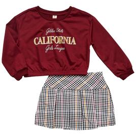 Girls (4-6x) Sweet Butterfly(R) California Top & Plaid Skort Set