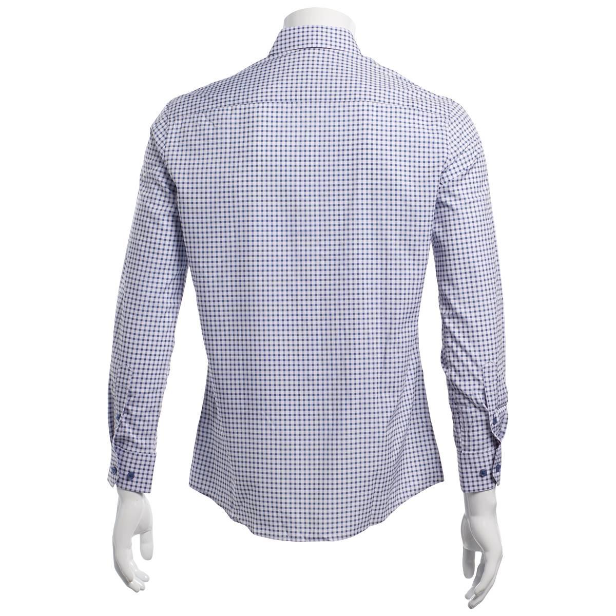 Mens Tom Baine Slim Fit Long Sleeve Gingham Dress Shirt