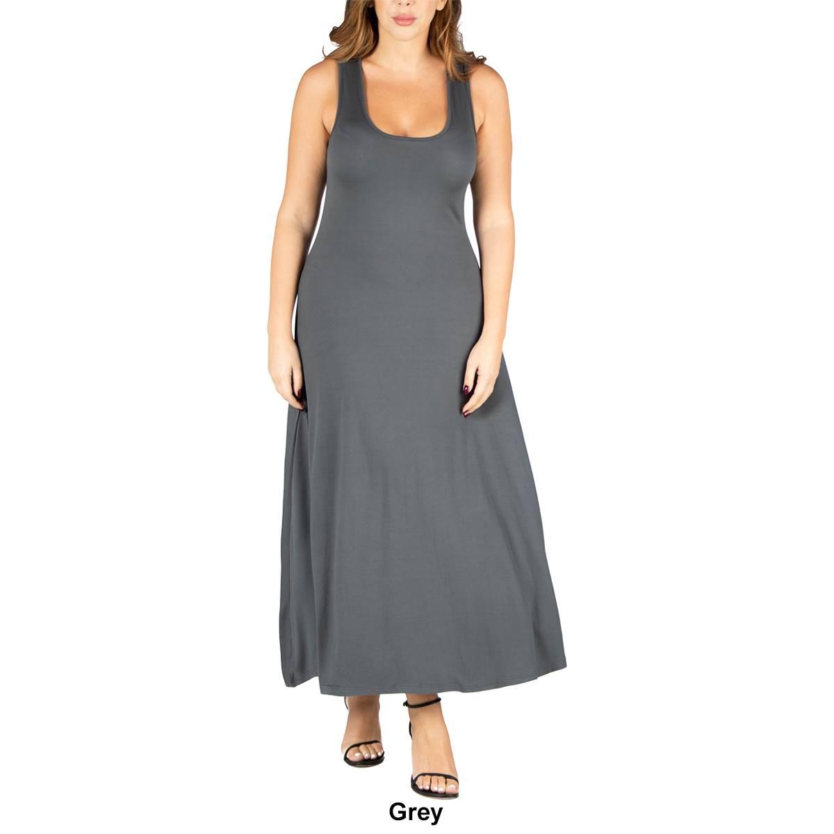 Plus Size 24/7 Comfort Apparel A-Line Tank Maxi Dress
