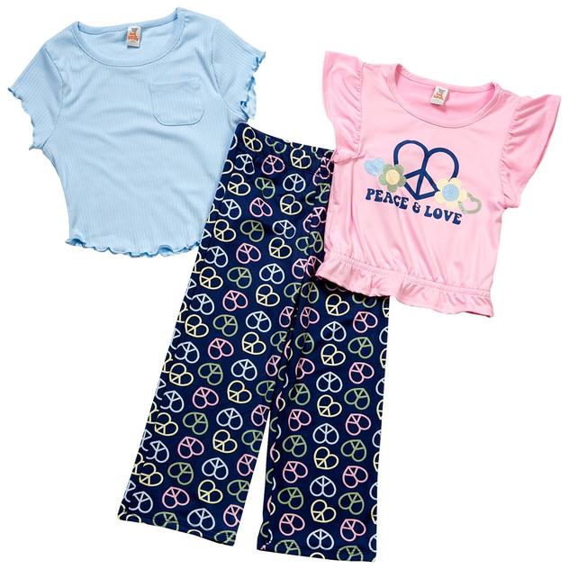 Girls (4-6x) Sweet Butterfly® 3pc. Peace & Love Leggings Set