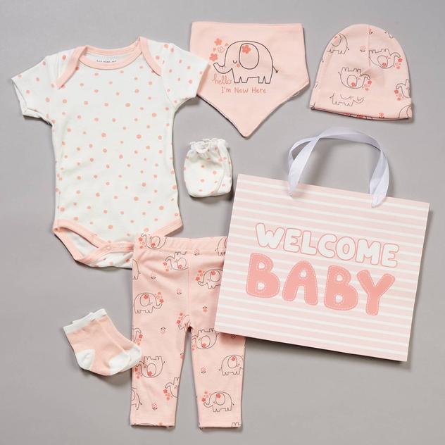Baby Girl (NB-6M) baby views® 8pc. Dot Elephant Hanging Gift Set