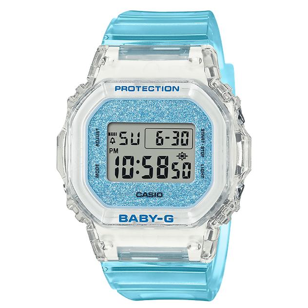 Womens Baby-G Blue Glitter Digital Watch - BGD565GC-2