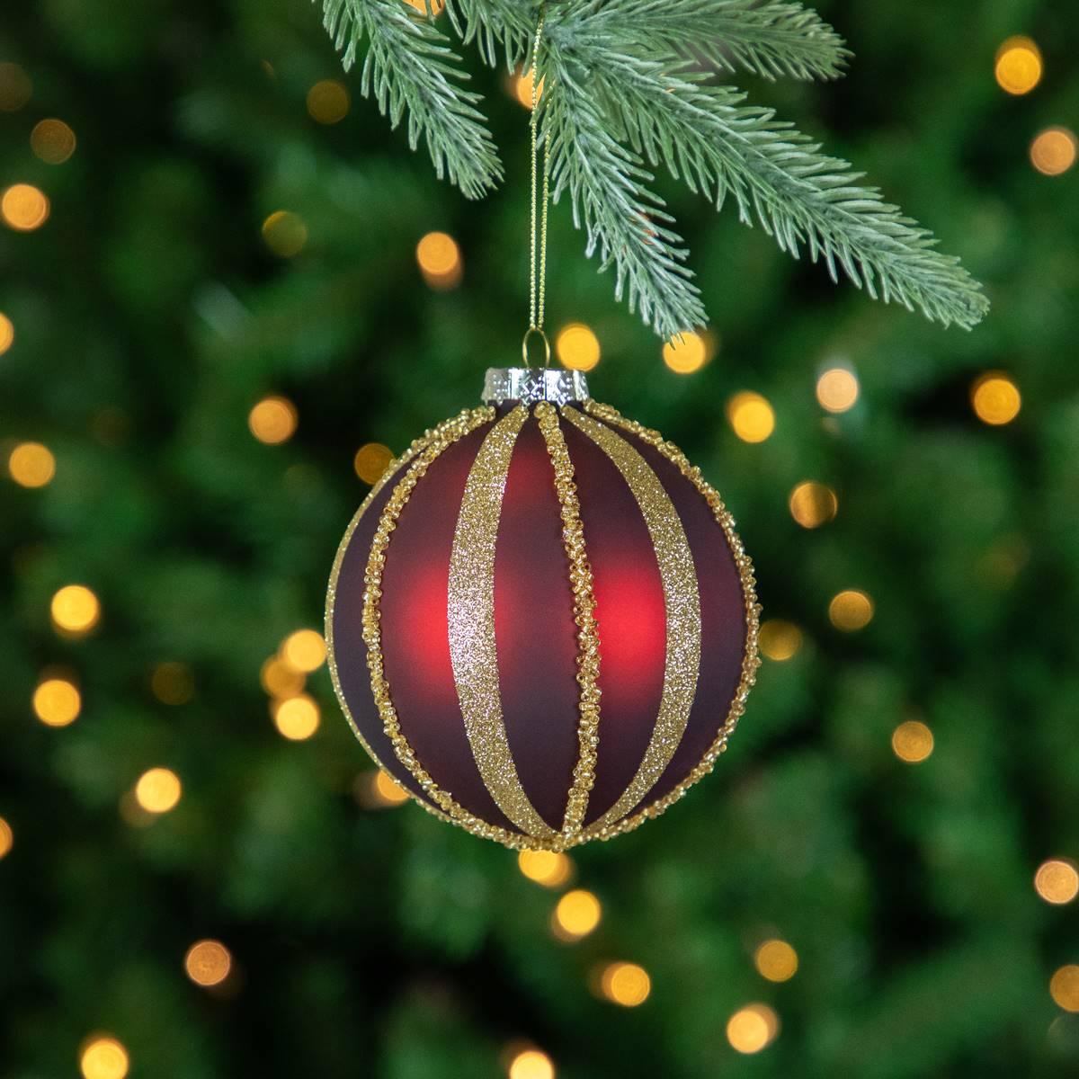 Northlight Seasonal 4in. Striped Christmas Ornaments - Set of 2