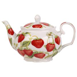 Home Essentials 37oz. Strawberry Chintz Scallop Teapot