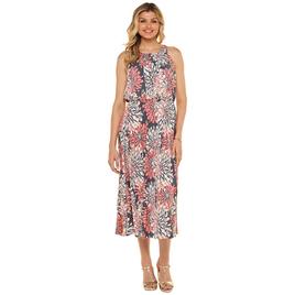 Petite Robbie Bee Sleeveless Halter Neck Floral Midi Dress