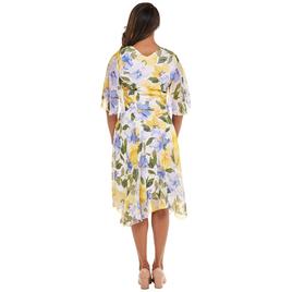 Womens Rabbit Rabbit Rabbit Flutter Sleeve Floral Midi Dress