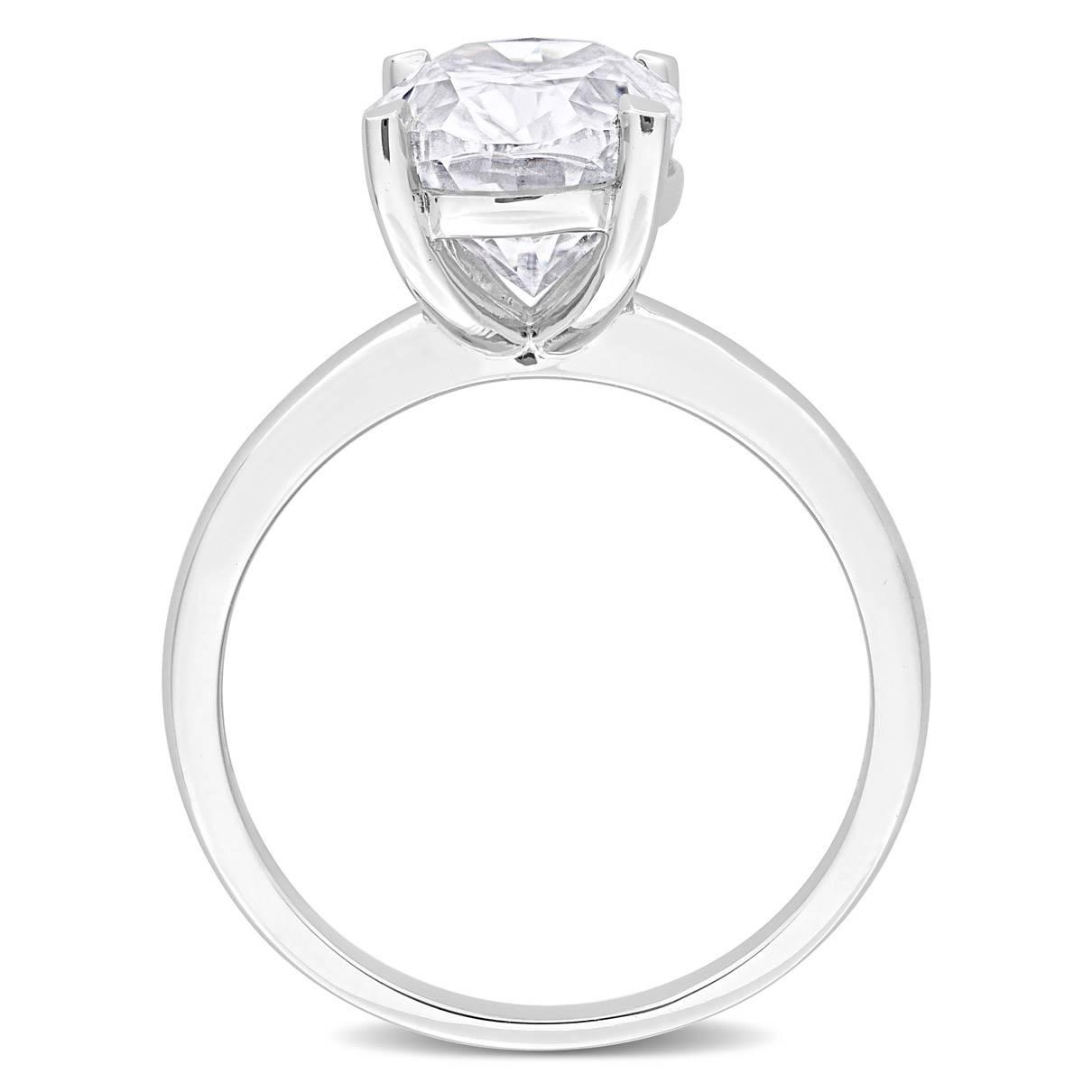 Sterling Silver 4 1/2ctw. White Moissaite Engagement Ring