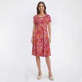 Womens Sami & Jo Keyhole Neck Paisley A-Line Dress