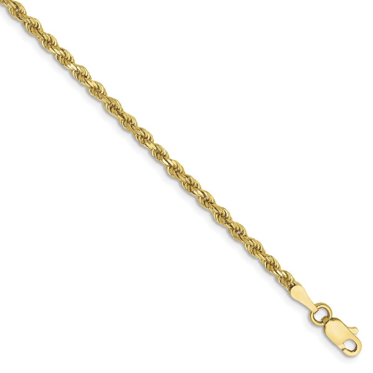 Mens Gold Classics(tm) 10kt. 2.25mm 8in. Diamond-Cut Chain Bracelet