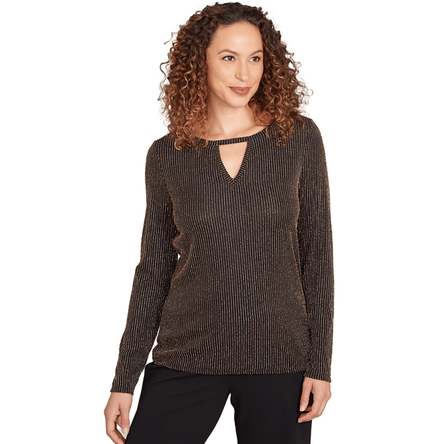 Petite Emaline Key Items Long Sleeve Keyhole Neck Blouse