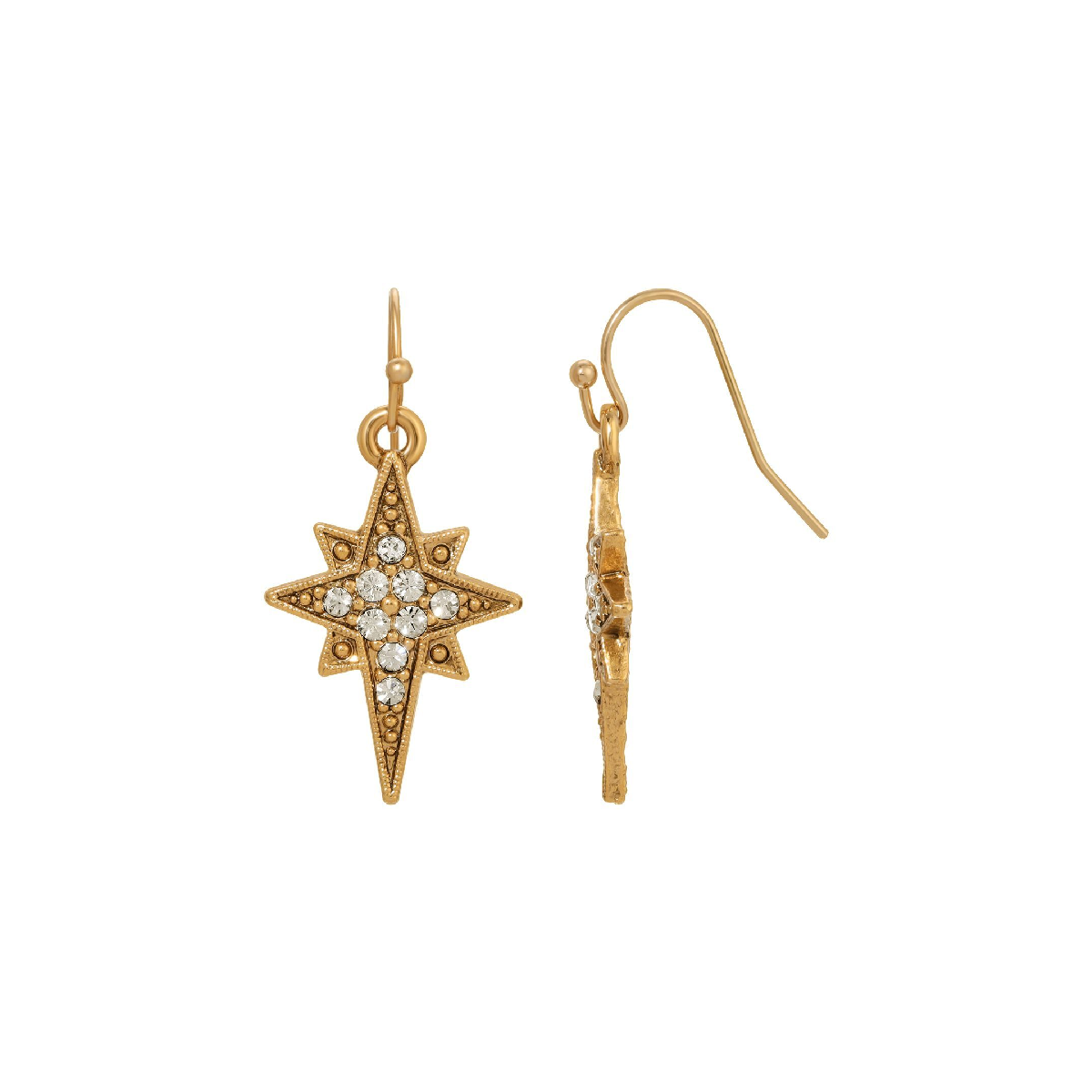 Symbols of Faith 14kt. Gold Dipped Star of Bethlehem Earrings