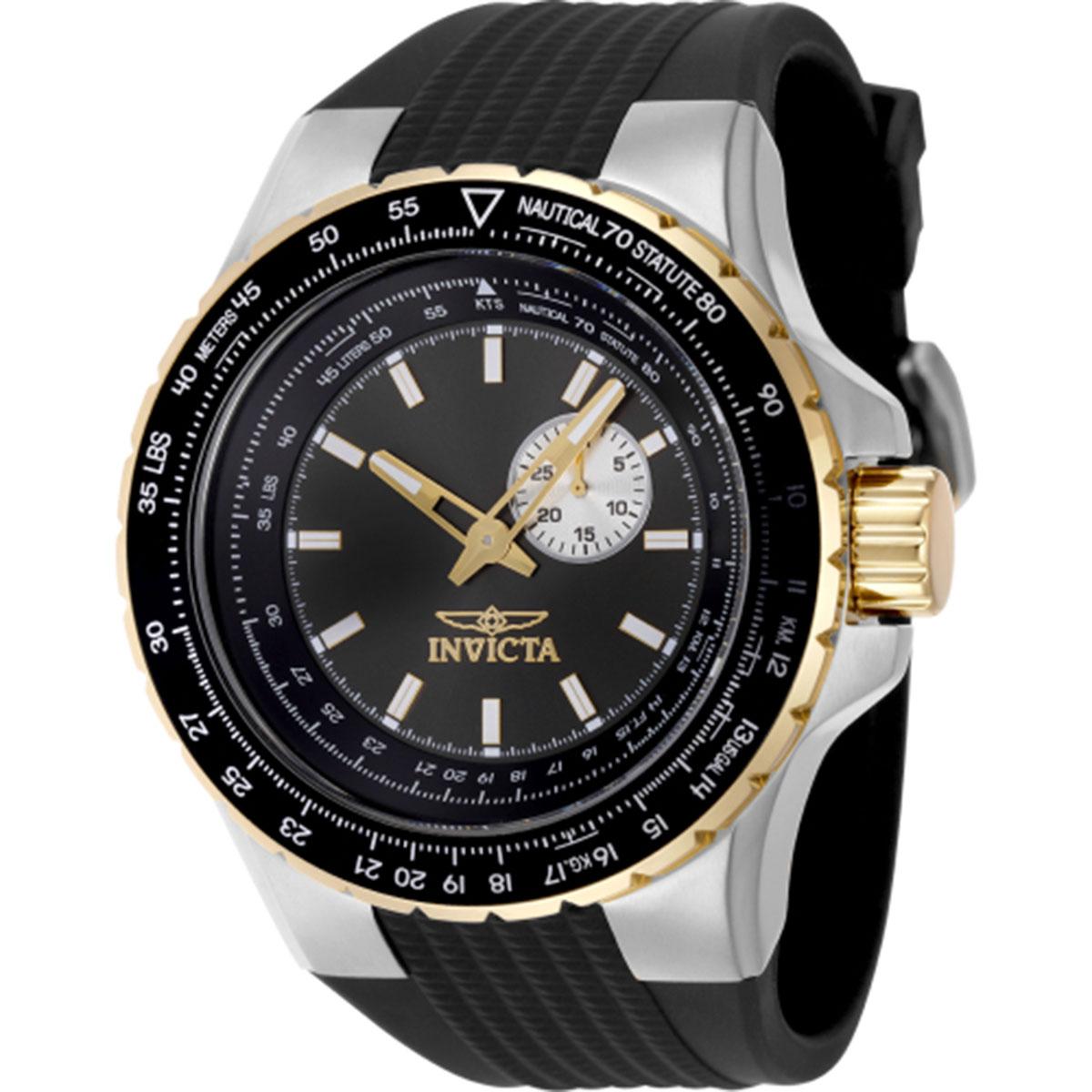 Mens Invicta Aviator Gunmetal Dial Quartz Watch - 49718