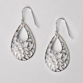 Sterling Silver Open Filigree Teardrop Earrings