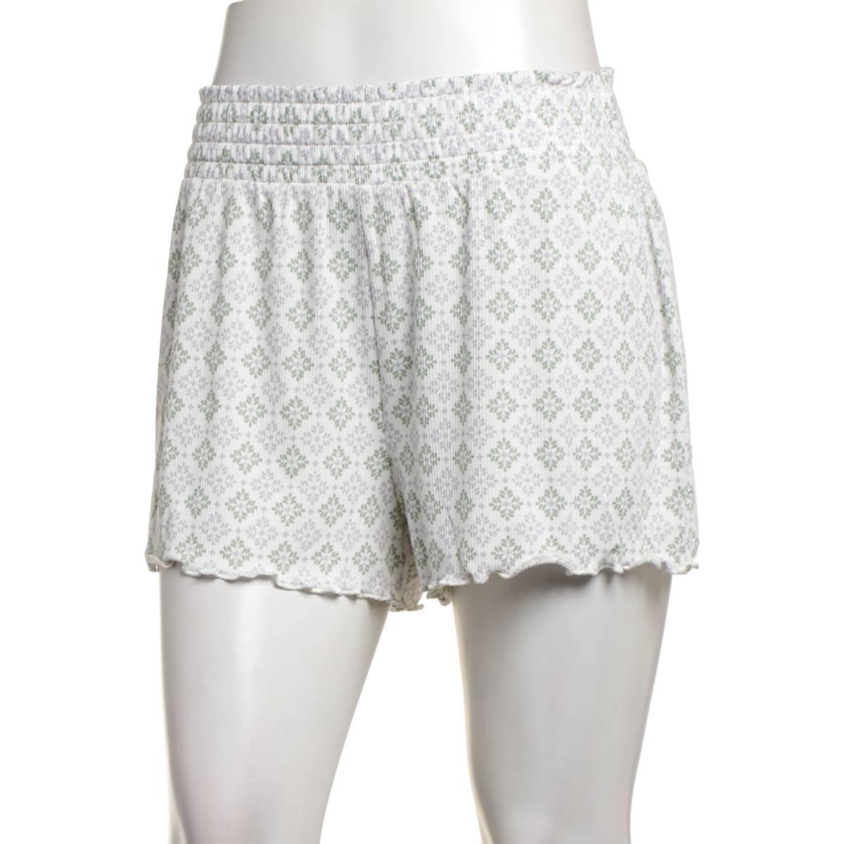 Womens Rene Rofe(R) Geo Sleep Smocked Pajama Shorts