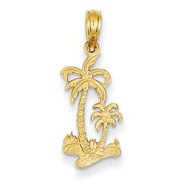 Gold Classics(tm) 14k. Double Palm Trees Pendant